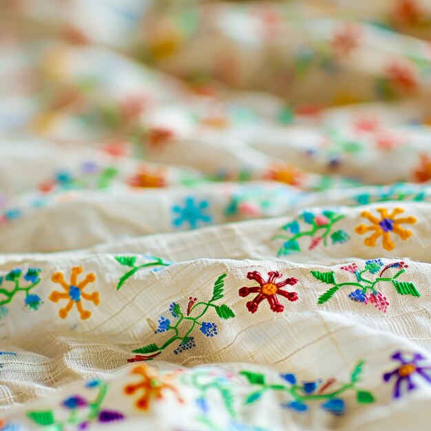 pânză brodată cu flori